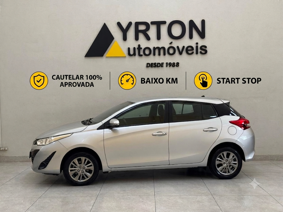 Toyota Yaris Hatch 1.3 16v 4p Flex Xl Plus Tech Multidrive Automático Cvt Prata 2020 - Ayrton Automóveis